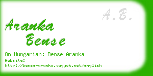 aranka bense business card